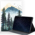 Case for iPad 10.2 Case (9th/8th/7th Gen) Protective Tablet Cover with Adjustable Stand and Magnetic Auto Wake/SleepWatercolor Forest Mountains