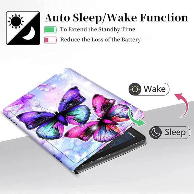 Case for All-New Fire HD 10 &amp 10 Plus Tablet case (10.111th Generation 2021 Released) SDDFRHGH Slim Folio Stand Cover with Auto Wake/Sleep &amp Multi-Angles Viewing-Purple Butterfly