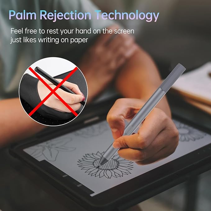 Pen for Surface Pro 11 2500 Working Hour 1024 Pressure Eraser &amp Right-Click Palm Rejection for Surface Pro 11/10/9/8/X/7+/7/6/5/4/3 Surface Go 1-4 Surface Laptop/Studio/Book 1-5 Kobo eReade