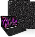TopPerfekt for iPad Pro 11 4th/3rd/2nd/1st Gen (2022/2021/2020/2018) Keyboard Case Magnetically Absorbent Auto Sleep/Wake Support 2nd Gen Pencil Wireless Charge with Pencil Holder - BlackLeopard2