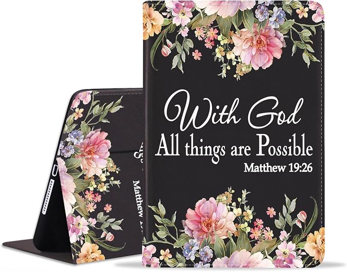 Floral Quote Bible Verse Matthew 19:26