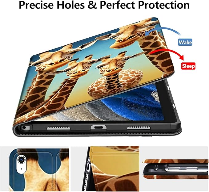 DIGTIALLL Case for iPad Air 5th/4th Generation (2022/2020 Release) 10.9/iPad Pro 11 2022/2021/2020 Release PU Leather Smart Premium Stand Protective Cover with Auto Sleep/WakeGiraffe