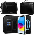 E NET-CASE Case for iPad Air 11 M4/M3/M2 (2026/2025/2024)/iPad (A16) 11th Gen 11 2025/iPad Air 5th/4th Gen (2022/2020) 10.9with Pen Holder/Hand Strap/Carrying Shoulder Strap (Black)