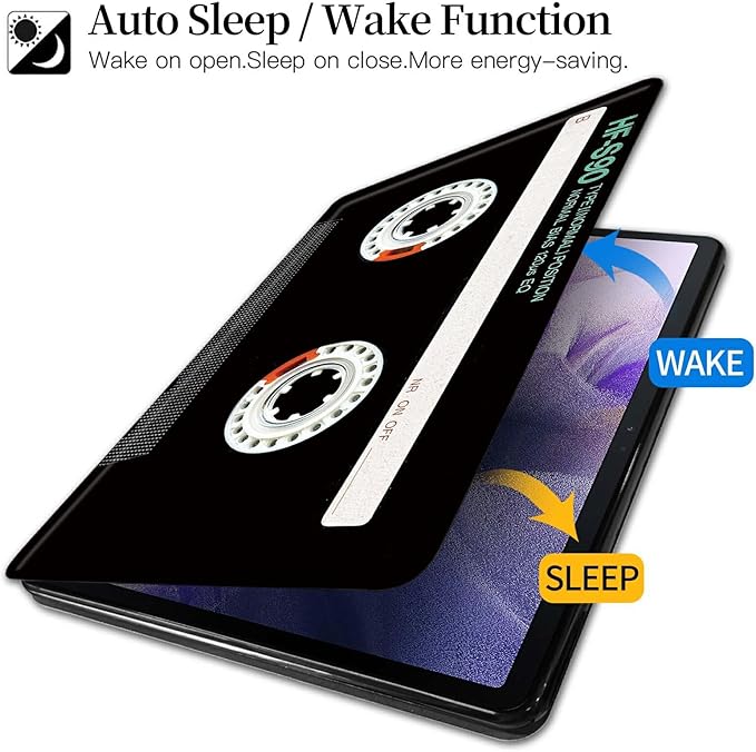 Case for Kindle Fire HD 8 Tablet (8th/7th/6th Generation 2018/2017/2016 Release) Video Tape Theme 360 Degree Rotating Stand Protective Cover with Auto Sleep/Wake for HD 8 Tablet
