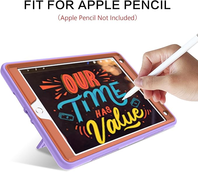 BENTOBEN for iPad 9th Generation Case iPad 8th Generation Case iPad 7th Gen Case iPad 10.2 2021/2020/2019 Case 3 in 1 Heavy Duty Rugged Protective Cover with Stand Pen Holder Purple/Brown