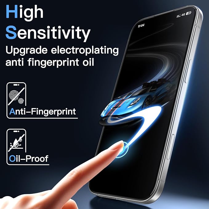 JETech Infinity AR Screen Protector for iPhone 17 Pro Max AR Anti-Reflective Coating 9H+ 3D Full Coverage Tempered Glass Military-Grade Shatterproof Smudge-Resistant Easy Install 1-Pack