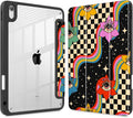 Tuiklol Case for iPad 11 inch (A16 Chip) 2025 Gen 11th / iPad 10.9 inch 2022 10th Gen Buit in Pencil Holder with Shockproof Cover Clear Transparent Back Shell Auto Wake/SleepFlowers &amp Eyes