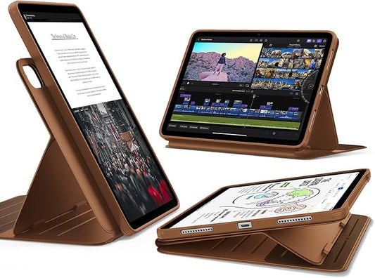 ESR for iPad Air 11 Inch Case M4/M3/M2 (2026/2025/2024) iPad Air 5th/4th Gen Case (2022/2020) 10.9 Inch Removable Magnetic Cover Adjustable Portrait/Landscape Stand 9 Standing Angles Brown