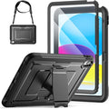 SEYMAC stock Case for iPad (A16) 11th/10th Generation 11''/10.9'' 2025/2022 with Built-in Screen Protector Shoulder Strap Built-in Kickstand Rugged Full Body Shockproof Protective Case Black