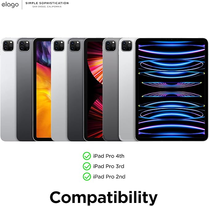 elago Case for iPad Pro 11 inch 4th 3rd 2nd Generation - iPad Case with Magnetic Attachment to Metal Materials Compatible with Apple iPad Pencil and elago’s Pencil case (Dark Grey)