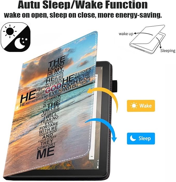 Case for All-New Kindle Fire HD 8/Fire HD 8 Plus Tablet (12th/10th Generation 2022/2020 Release) - PU Leather Stand Flip Cover with Card Slot &amp Pencil Holder God Jesus Christian Cross