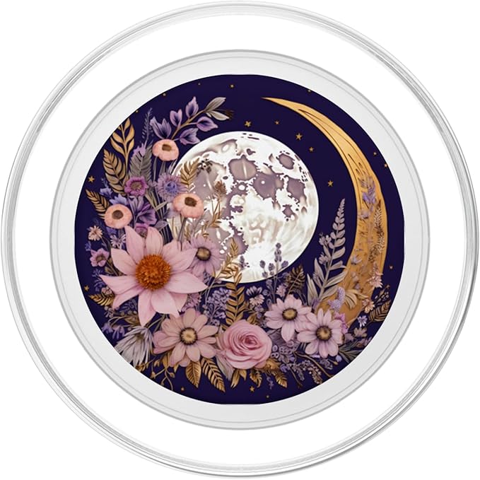 Boho Moon and Wildflowers PopSockets PopGrip for MagSafe