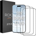 ROXX NEO Japanese 9H 3D Screen Protector (3-Pack) | Does Not Cover the Display | For iPhone 17 Air | Rounded Edges | Harder | Clearer | Scratch-Resistant | Shatterproof