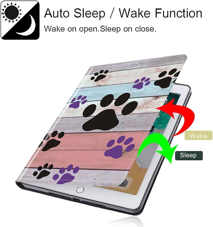 Rainbow Wood Grain Dog Paw
