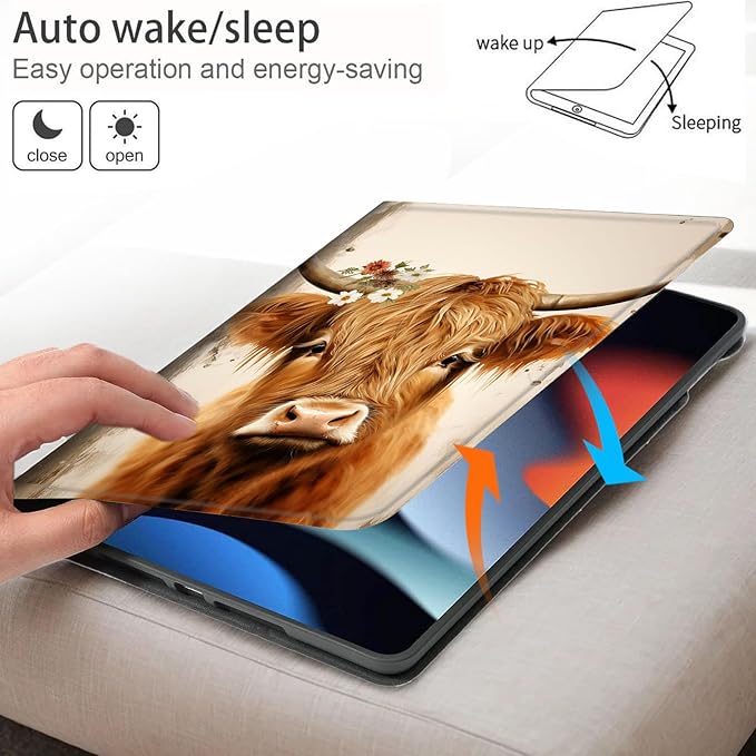 Bxgolkgd Tablet Case for Amazon Kindle Fire Max 11 (13th Generation 2023 Release)Shockproof Stand Cover with Heat DissipationAuto Wake/Sleep FunctionCute Highland Cow