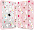 Case for iPad Air 11'' (M4 2026/M3 2025/M2 2024)/ iPad Air 10.9'' Air 5th /4th Gen Shockproof Cover with Clear Back Shell &amp Penceil Holder Auto Wake/Sleep Stand Cover Giraffe-Strawberry-Pink