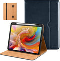 DTTO for iPad Pro 13 inch Case (M5/M4) 2025/2024 Premium Leather Business Folio Stand Cover with Pencil Holder - Auto Wake/Sleep &amp Multiple Viewing Angles Built in Hand Strap &amp Pocket Blue