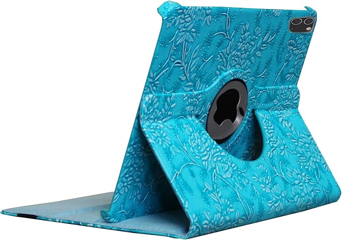 Case for iPad Pro M5 11 2025 / Pro M4 11-Inch 2024 Rotating Stand Smart Cover for A3357 A3361 A3362 A2836 A2837 A3006 (Embossed Flower)