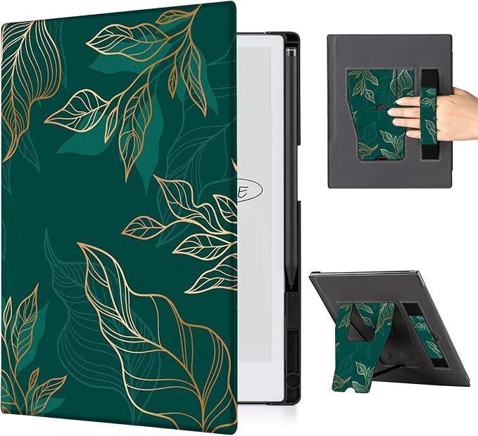 CoBak Case for Remarkable 2 Paper Tablet with Two Viewing Angles- Lightweight and Hard Back Shell Protective Book Folio Cover with Built-in Pen Holder - for 10.3 2020 Released (with Stand Green)