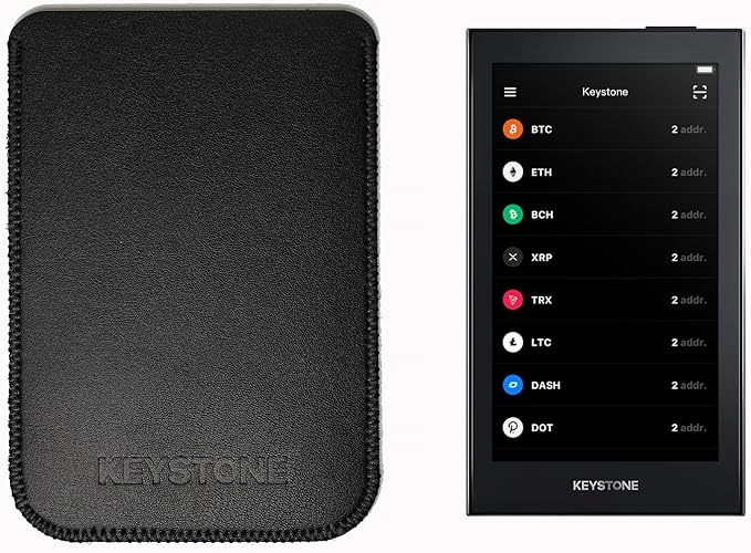 Keystone Crypto Hardware Wallet Pouch Black PU Leather Case Premium Protective Case Suitable for Keystone Pro and Keystone Essential