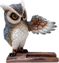 Whimsical Owl Cell Phone Stand and Decorative Mobile Phone Holder for Desk - Owl of Wisdom and Mystery Sturdy Resin Smartphone Holder Unique Owl Gift for Protection and Style