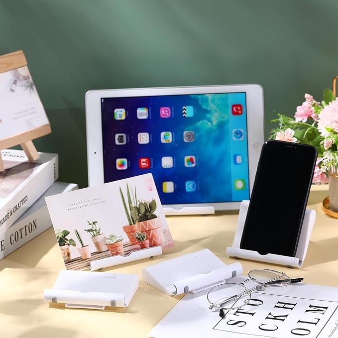 Wenqik 36 Pcs Cell Phone Stands Foldable Tablet Mobile Stand Adjustable Multi Angle Tablet Holder Compatible with Phone 15 14 13 12 11 Pro Xs Xs Max XR 8(White)