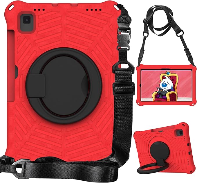 for Samsung Galaxy Tab S5e 10.5 (2019) SM-T720/T725 Tablet Case for Kids - EVA Lightweight Shockproof 360° Rotating Handle Stand Rugged Cover W Shoulder StrapRed