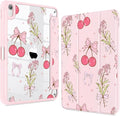 Teryeefi Case for iPad (A16) 11th Generation 11 inch (2025) &amp iPad 10th Generation 10.9 inch (2022) with Pencil Holder-[Auto Wake/Sleep] Premium Stand Case with Clear Back Cover Pink Cherry