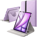 JETech Rotating Case for iPad Air 13-Inch M4/M3/M2 (2026/2025/2024) with Pencil Holder 360 Degree Rotation PU Leather Folio Protective Cover (Purple)