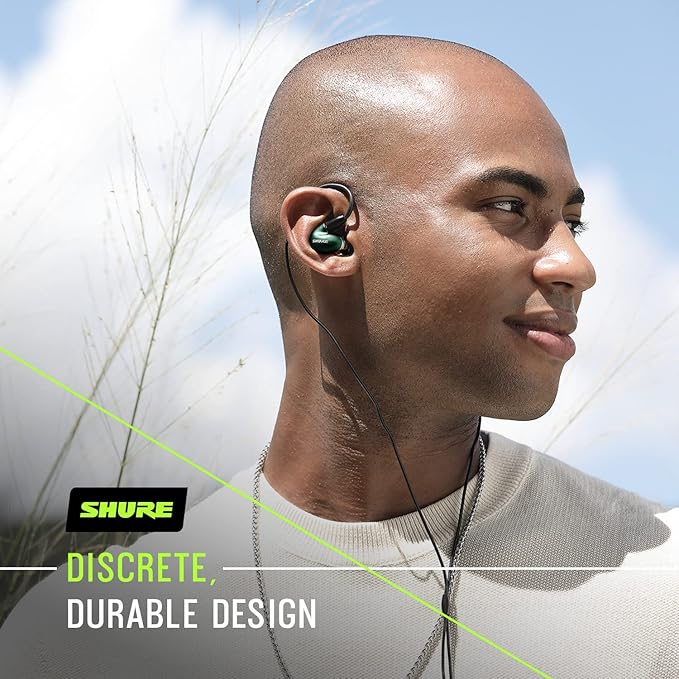 Shure SE846 PRO Gen 2 Wired Sound Isolating Earphones Secure in-Ear Earbuds High-End Professional Sound Hi-Def Four Drivers Upgraded Sound Filters Durable Quality Customizable Frequency - Jade