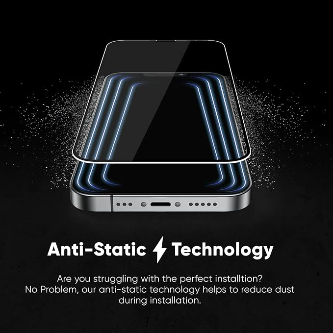 FLOLAB NanoArmour Anti-Glare Screen Protector for iPhone 14/13 / 13 Pro - Premium Tempered Glass Matte Finish Smooth Touch Easy Installation Anti-Dust