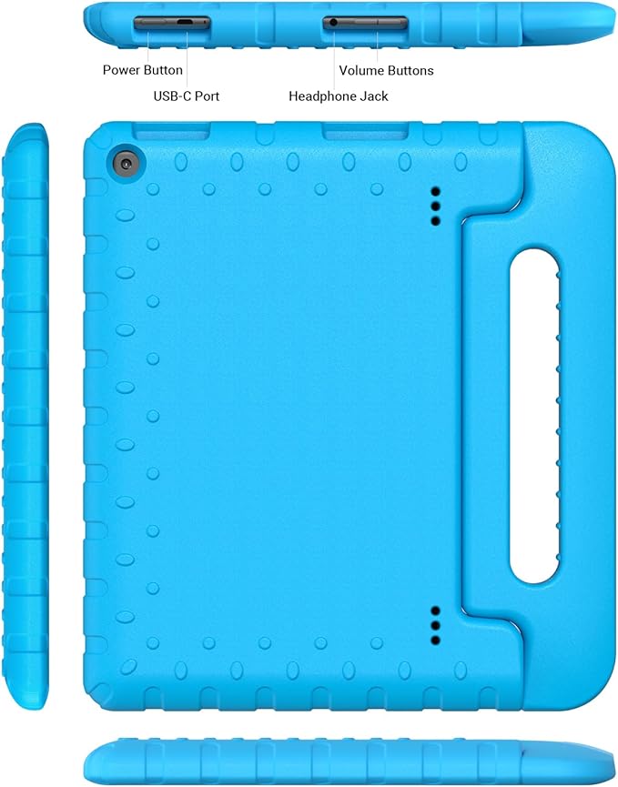 for Amazon Fire hd 10 Tablet case Kids 5th/7th/9th Generation 2015/2017/2019 Released Shockproof Lightweight Protective Cover with Portable Handle Stand for Boys Girls Blue