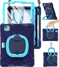 BRAECN for iPad Air 11 Inch Case M4 2026/M3 2025/M2 2024 iPad Air 10.9 5th/4th Gen iPad Pro 11 4th/3rd/2nd/1st Gen Protective Cover with Screen Protector Pencil Holder Kickstand Shoulder Strap