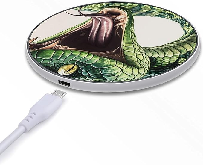 Green Snake Phone Charger Magnetic Charging Pad Anti-Slip with USB Cable
