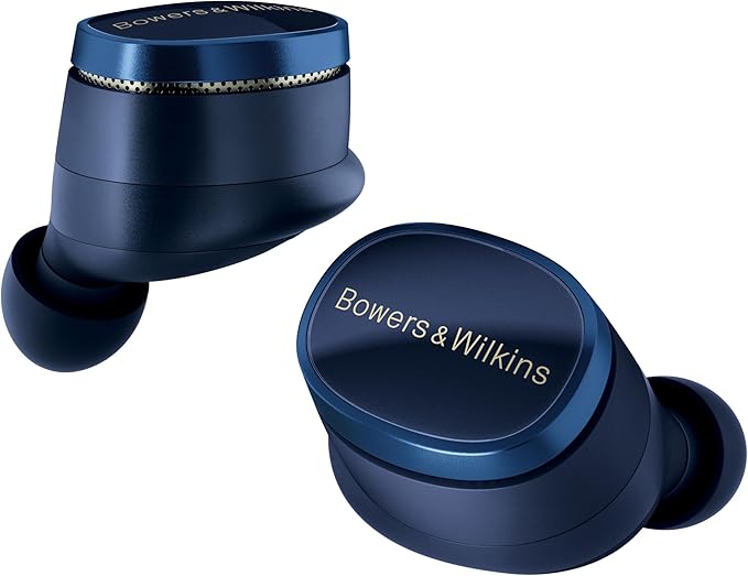 Bowers &amp Wilkins Pi8 Wireless Bluetooth Earbuds (Midnight Blue) in-Ear Bluetooth Earphones with Qualcomm &amp aptX Lossless Active Noise Cancelling Earbuds 3 Built-in Mics 15-Min Quick Chargi