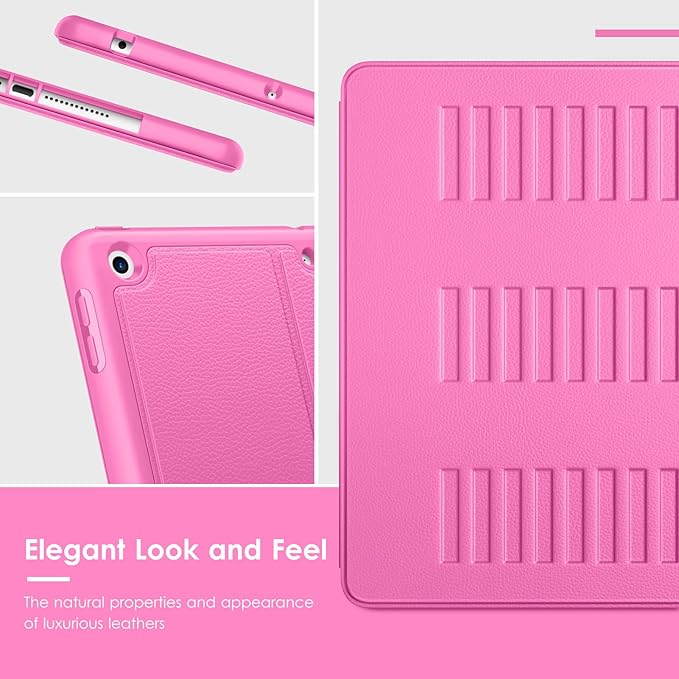 VIKESI Case for iPad 9th / 8th / 7th Generation 10.2 inch (2021/2020/2019 Released)Multiple Angles Magnetic Stand CoverShockproof BackPencil Holderand Auto Sleep/WakeRose