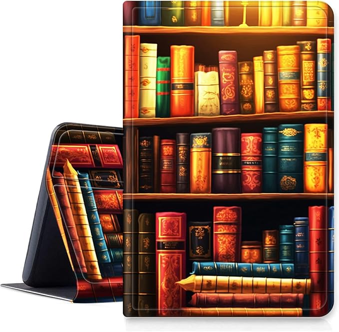 Case for iPad Air 11 (M3 2025 / M2 2024)/ iPad Air 6th/5th/4th Gen Case (2025/2024/2022/2020) 10.9 Inch PU Leather Smart Protective Cover with Auto Sleep/WakeVintage Bookshelf