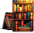 Case for iPad Air 11 (M3 2025 / M2 2024)/ iPad Air 6th/5th/4th Gen Case (2025/2024/2022/2020) 10.9 Inch PU Leather Smart Protective Cover with Auto Sleep/WakeVintage Bookshelf