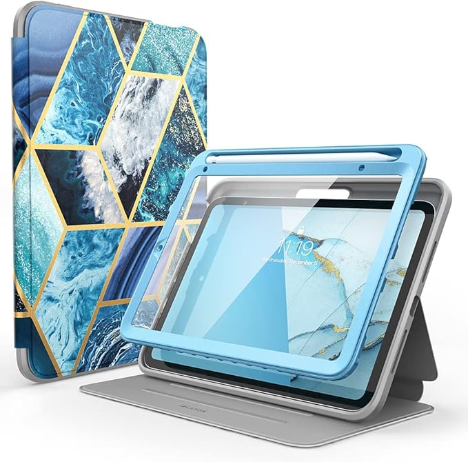 i-Blason for iPad mini 7 Case (A17 Pro 2024) iPad mini 6 Case (2021) 8.3 inch Full-Body Trifold with Built-in Screen Protector Smart Cover with Auto Sleep/Wake &amp Pencil Holder Cosmo Series (Oce