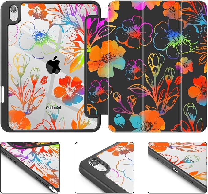 Colored flowers black