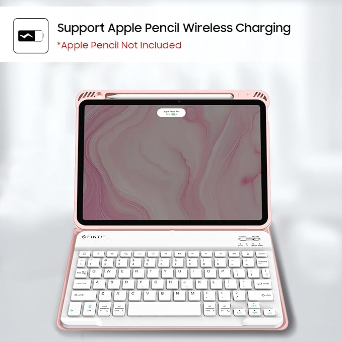 Fintie Keyboard Case for iPad Air 11-inch M4/M3/M2 (2026/2025/2024) iPad Air 5th/4th Generation (2022/2020) 10.9 Inch - Soft TPU Cover w/Magnetically Detachable Bluetooth Keyboard Rose Gold