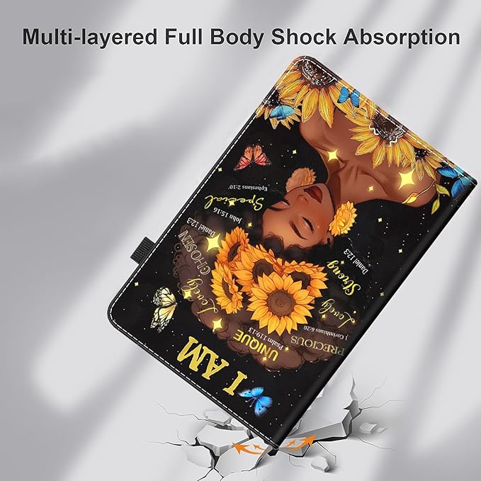 Case for Amazon Kindle Fire HD 8 Tablet 8(12th/10th Generation 2022/2020 Release) &amp HD 8 Plus TabletSlim Fit Foldable Standing Cover Case with Auto Sleep/WakeAfrican American Woman