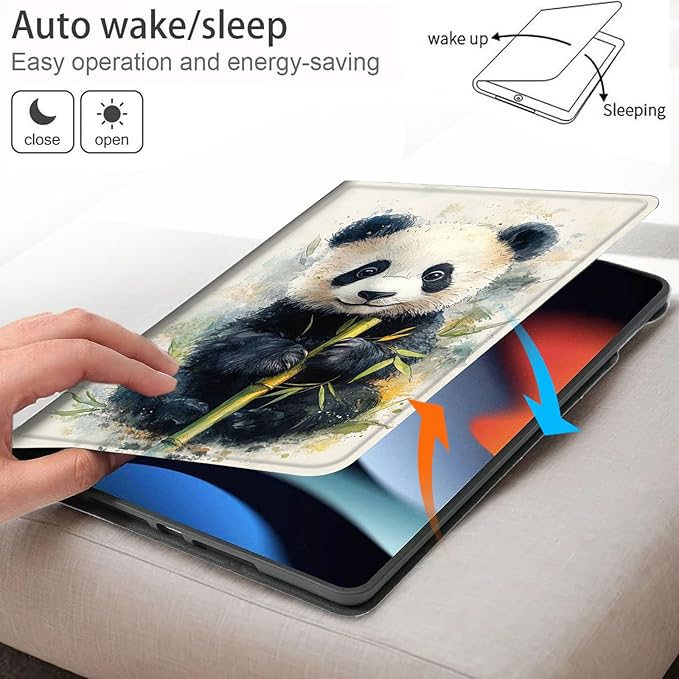 Bxgolkgd Tablet Case for 7 Kindle Paperwhite 2024 (12th Gen) &amp Kindle Colorsoft Signature EditionAuto Wake/Sleep FunctionCute Panda Bamboo