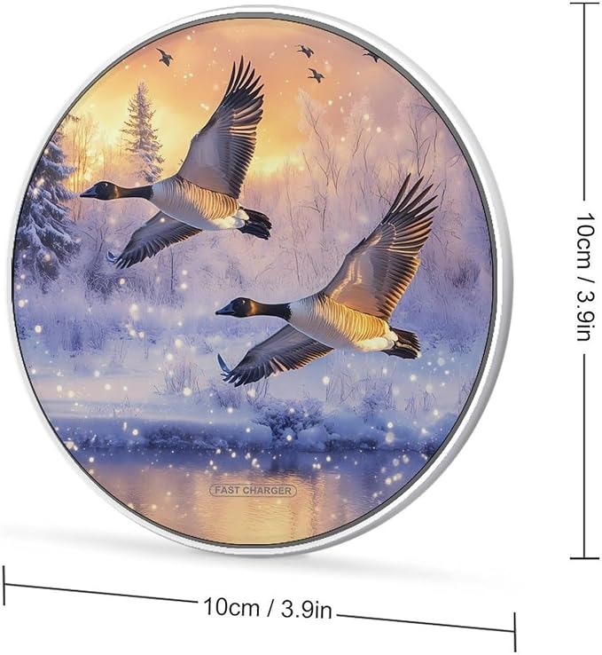 Canadian Flight Bird Geese Wireless Charger Anti-Slip Wireless Charging Pad Slim Charger Mat for Men Women