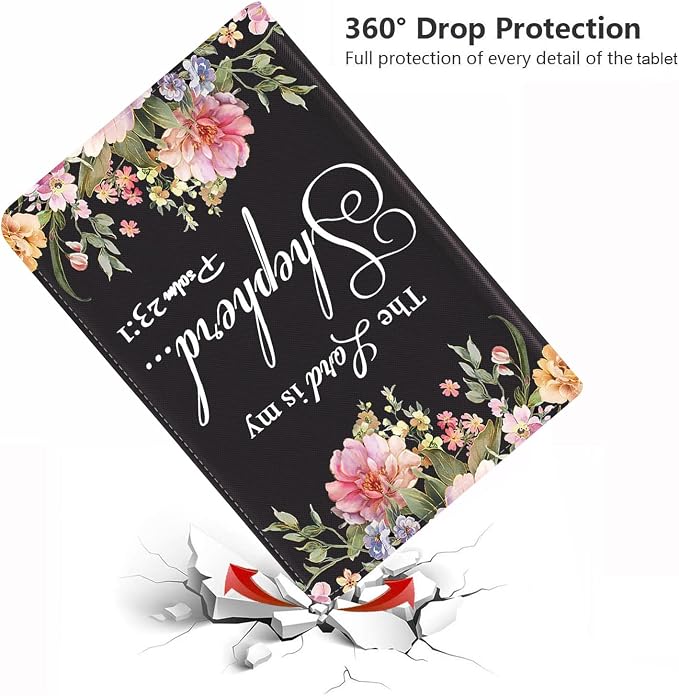 Floral Quote Bible Verse Psalm 23:1