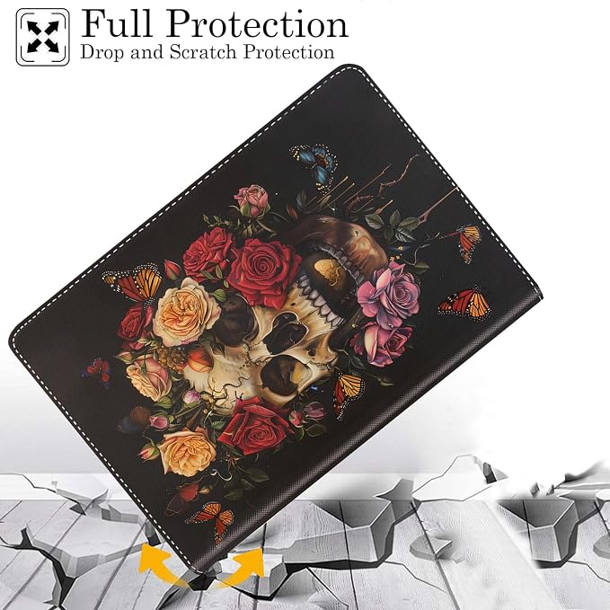 Butterflies, Roses and Skull