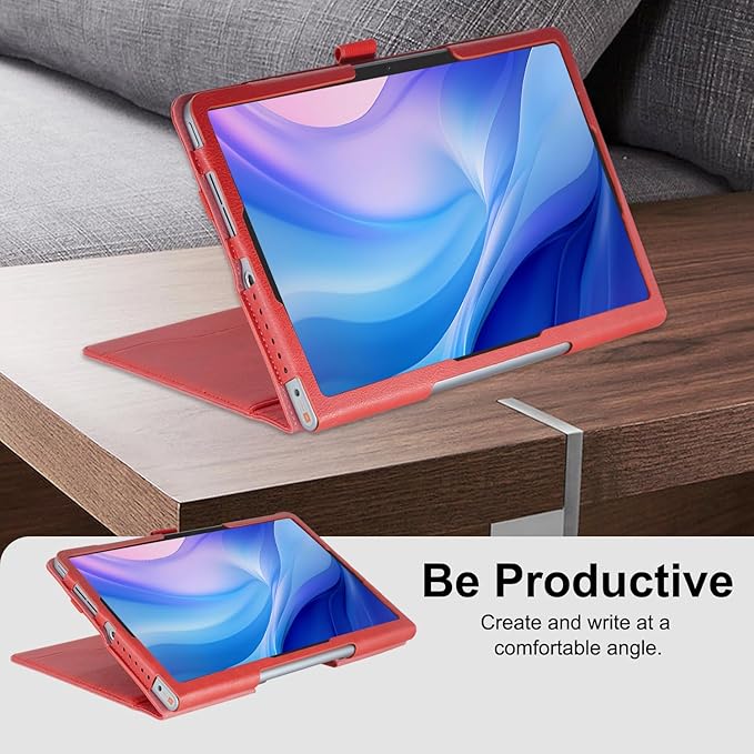 Case Compatible with Lenovo Tab Plus 11.5 inch Tablet PU Leather Business Cover for Pad Studio (TB351FU) Folding Stand CoverRed