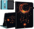 Case for Samsung Galaxy Tab S9 FE 5G 10.9 Inch/Galaxy Tab S9 11 Inch 2023Card Slot PU Leather TPU Case Pen Holder Auto Wake SleepMoon Sun