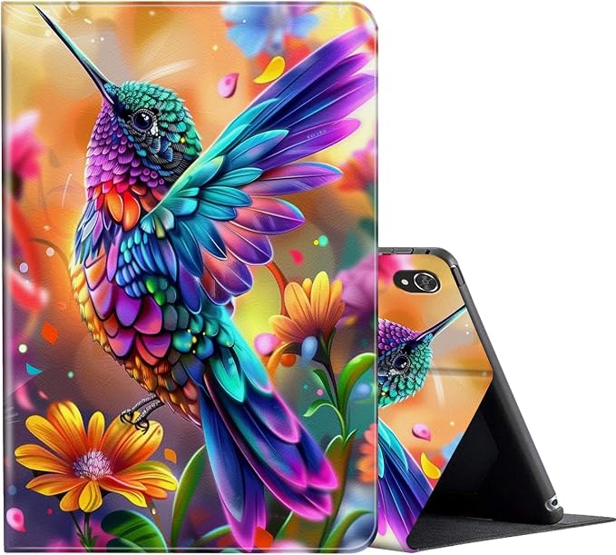 Colorful Hummingbird with Flower