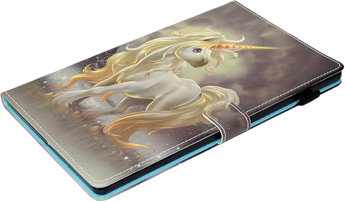 All-New Fire HD 10 Case Techcircle Slim Folio Stand Magnetic Smart Cover with Card Slots &amp Pen Holder Compatible with 10.1 Fire HD 10 Tablet 5th/7th/9th Generation Auto Wake/Sleep Unicorn
